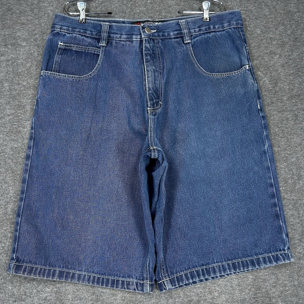 Vintage Y2K Southpole Shorts Mens 38 (fits 36) Baggy Denim Jorts 13" Inseam